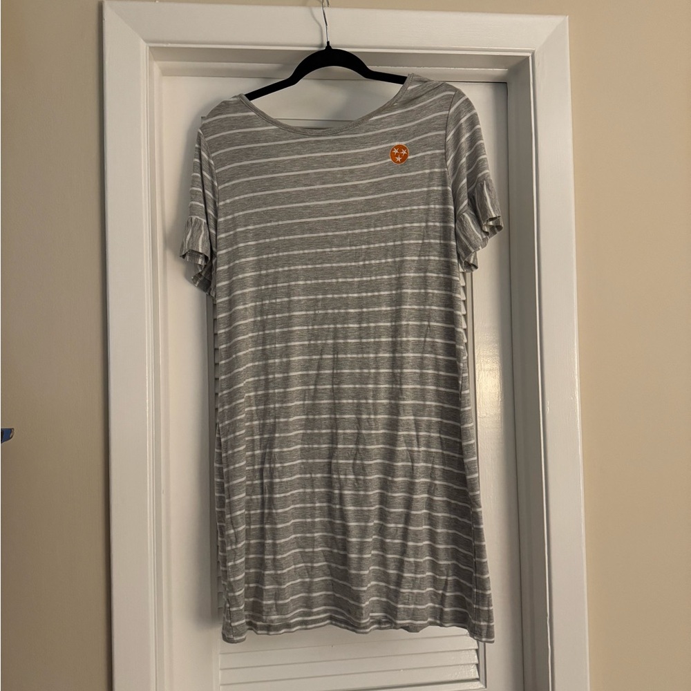NWOT UT Gray Striped T-Shirt Dress